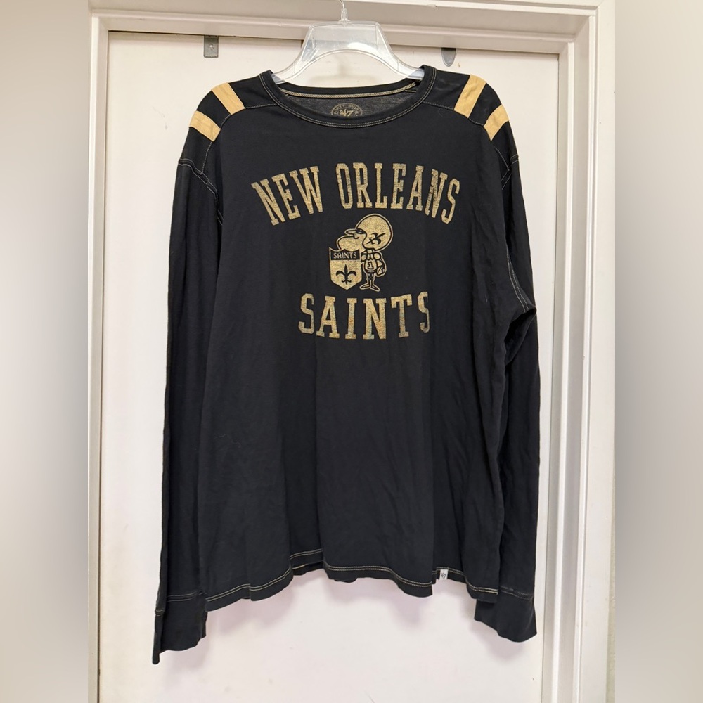 New Orleans Saints ‘47 long sleeve tshirt NFL black/gold - size XL - football